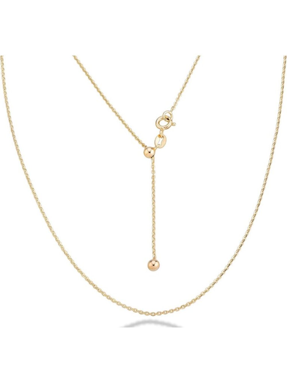 Adjustable 925 Sterling Silver Chain Necklace for Women - Elegant Italian Design